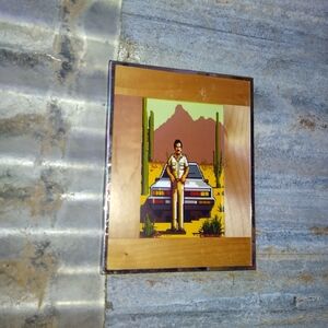 8 Bit Pablo Escobar Framed Mini Art Print lo-fi Pixel Art By Neon Nicho